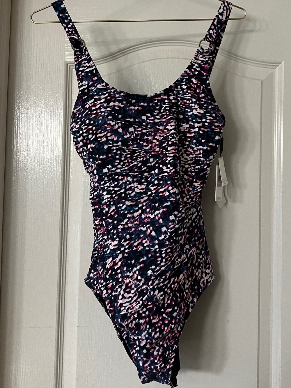 Calvin Klein Starry Night One-Piece Swimsuit Black Blue size 6 NWT